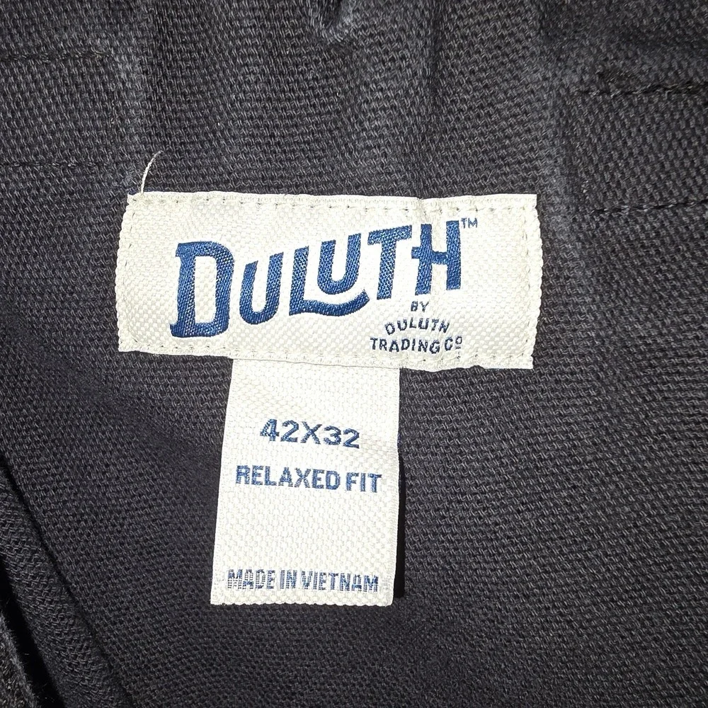 Duluth Trading Co Cargo Pants Men's 40x32 Black Relaxed Fit Work Cotton